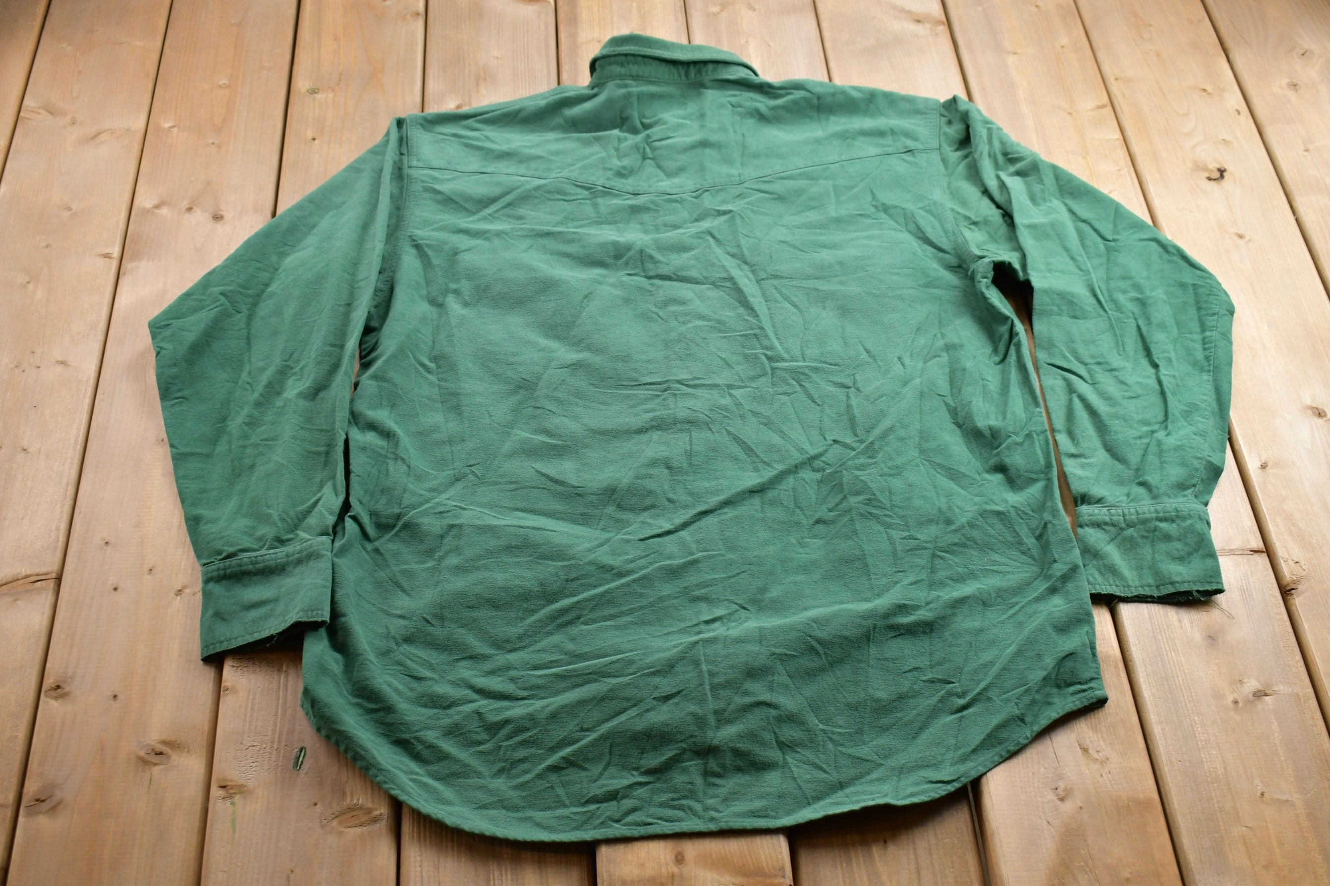Vintage 1990s Moose Creek Blank Green Button Up Shirt