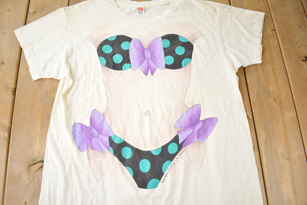 Vintage 1990s Bikini Body Graphic Single Stitch Graphic T Shirt Made In USA