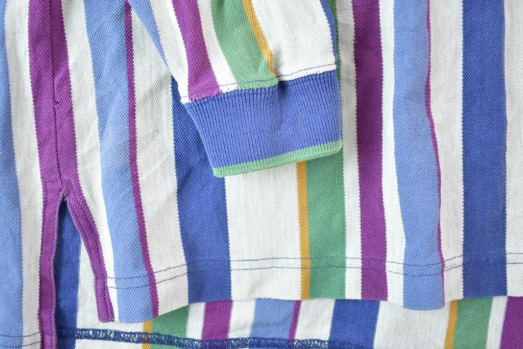 Vintage 1990's Colours By alexander Julian Striped Quarter Button Up Western Shirt Made In USA