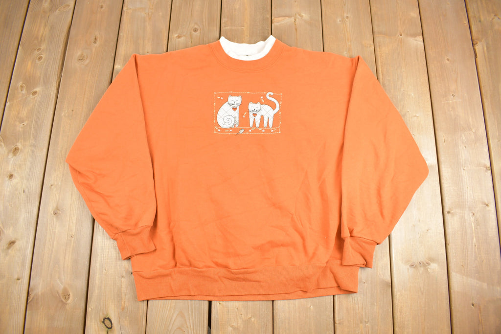 Vintage 1980s Cute Kitten Crewneck