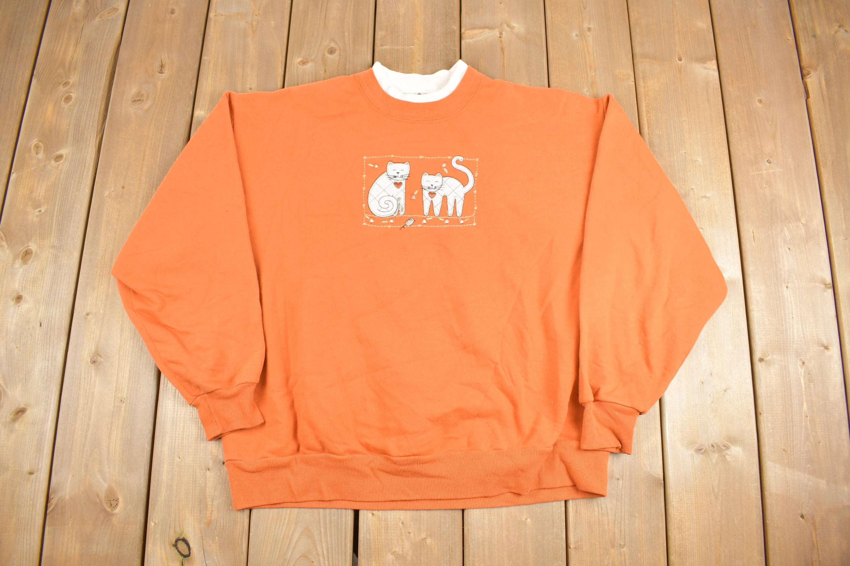 Vintage 1980s Cute Kitten Crewneck