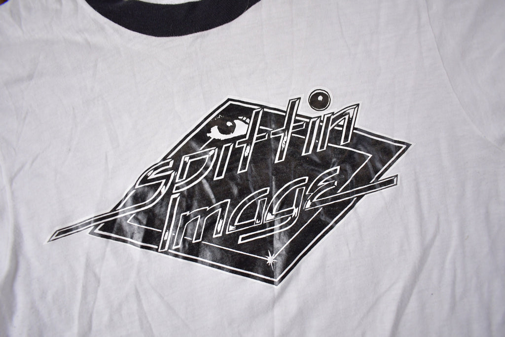 Vintage 1980s Spittin Image Graphic Ringer T Shirt