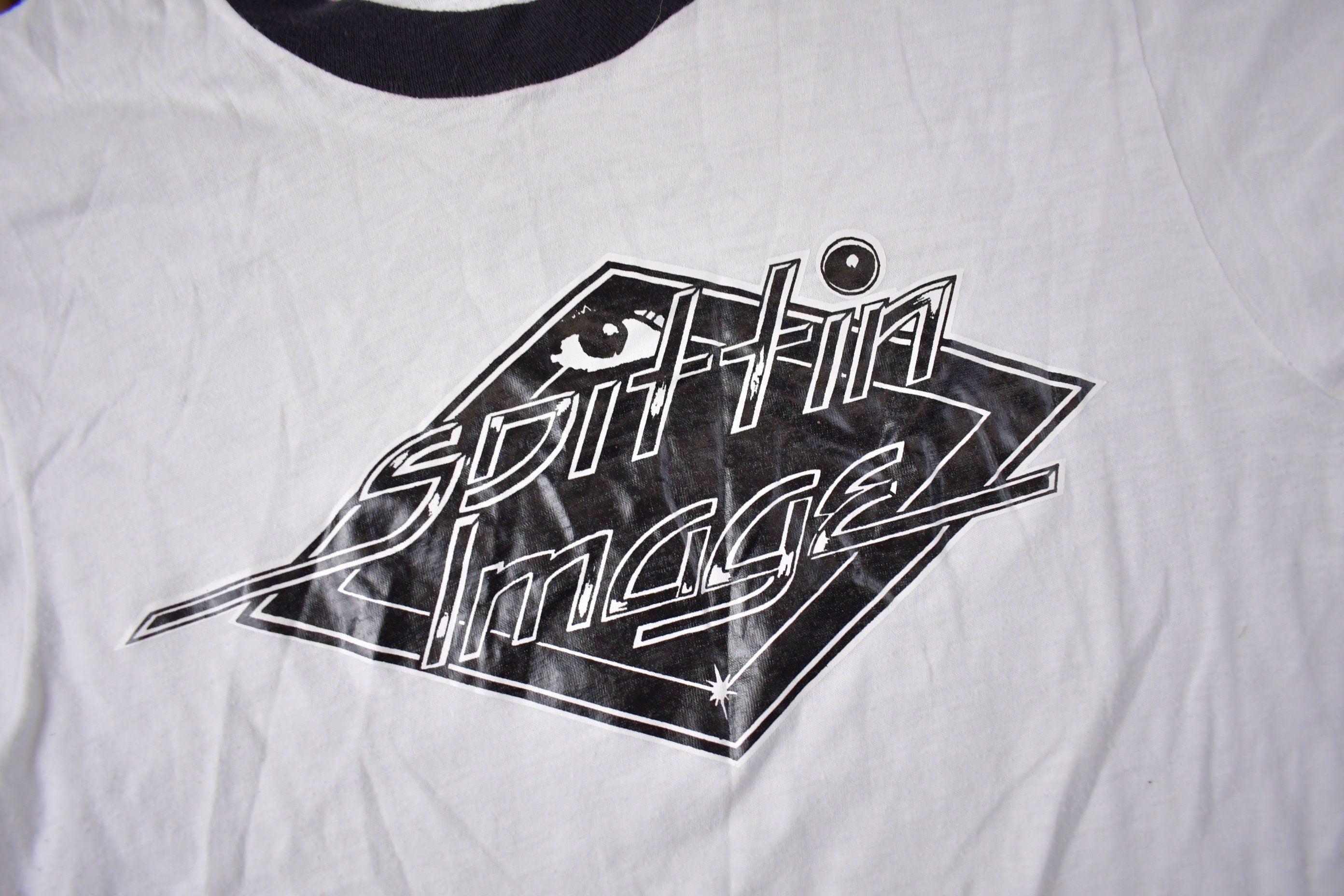 Vintage 1980s Spittin Image Graphic Ringer T Shirt