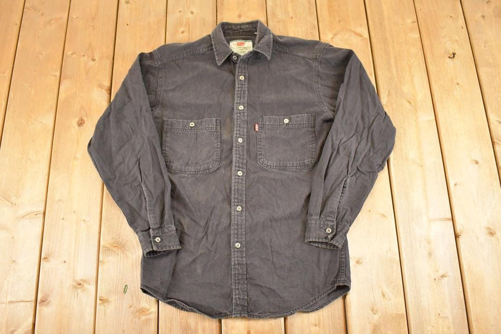 Vintage 1990's Levis Denim Button Up Shirt Men's M / 90's Preppy Style / Boxy Fit levi