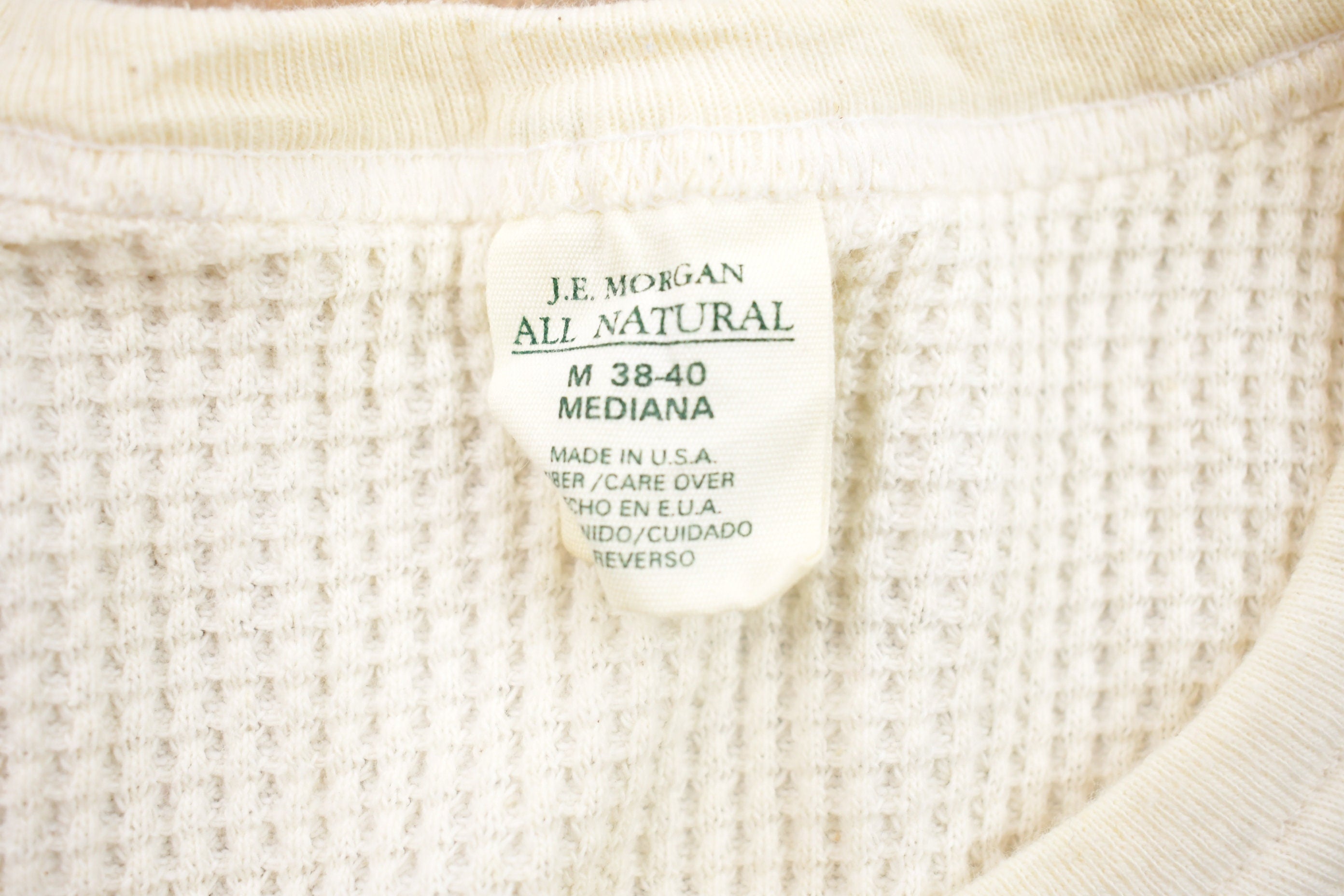 Vintage 1980s Blank Thermal Shirt Made In USA