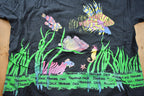 Vintage 1990s Fishes Ocean Theme Wrap Around Graphic T-Shirt