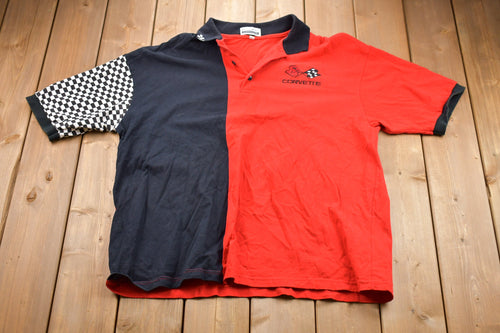 Vintage 1990s Corvette Embroidered Button Up Shirt / 1990's Button Up / 1990s Chevrolet / Casual Wear / Workwear / Pattern Button Up