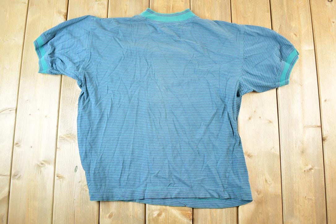Vintage 1990s Structure Striped Grunge T-Shirt Mens Small