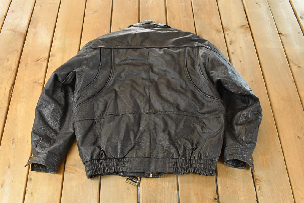 Vintage 1990s Harry Kayn Leather Biker Jacket Men's 2XL