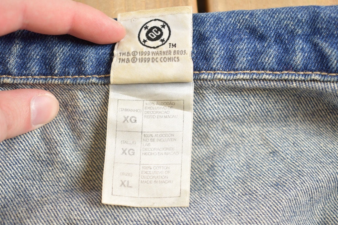 Vintage 1999 Superman Warner Bros Denim Jean Jacket Vintage Denim