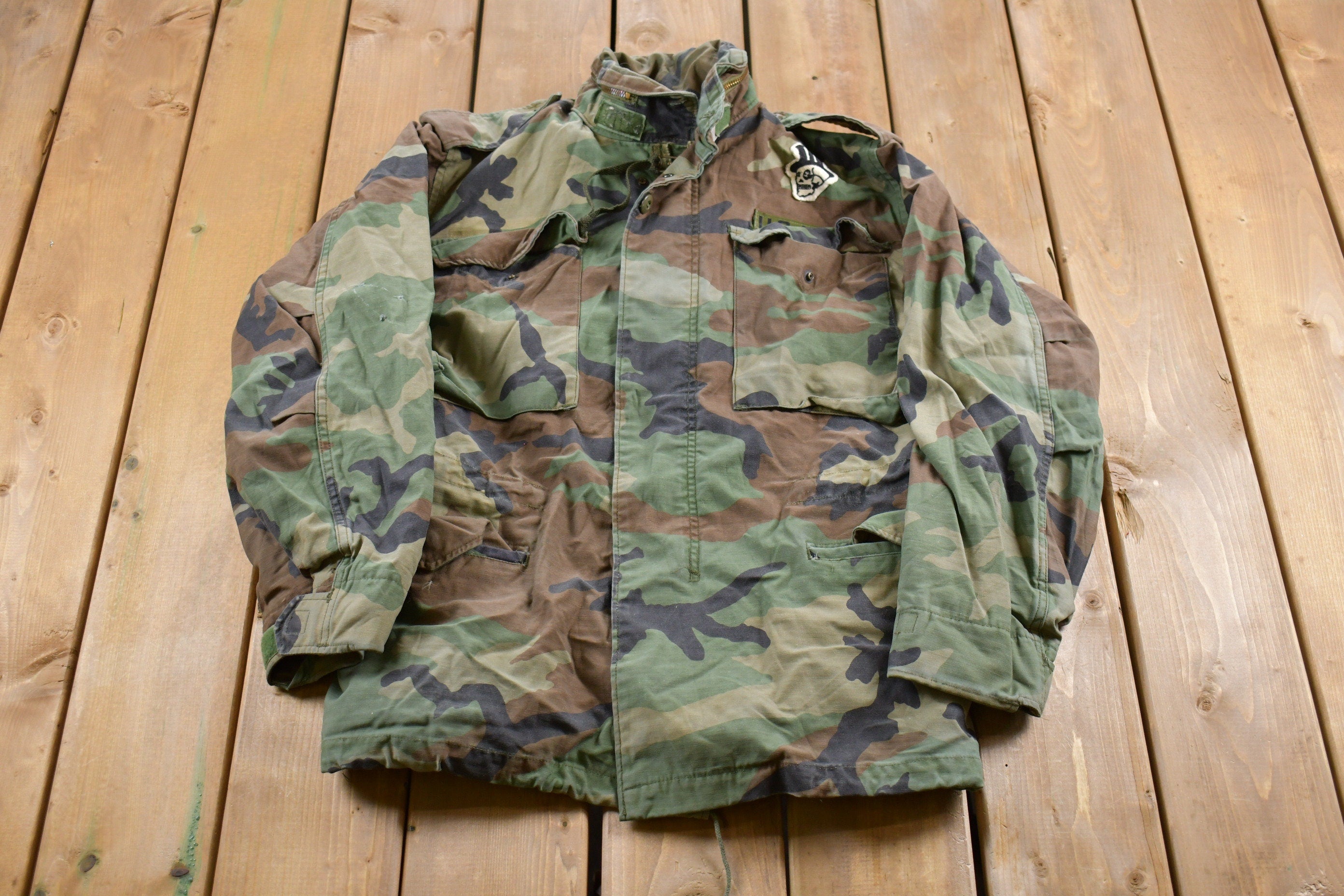 Vintage 1990s Army Military Field Jacket
