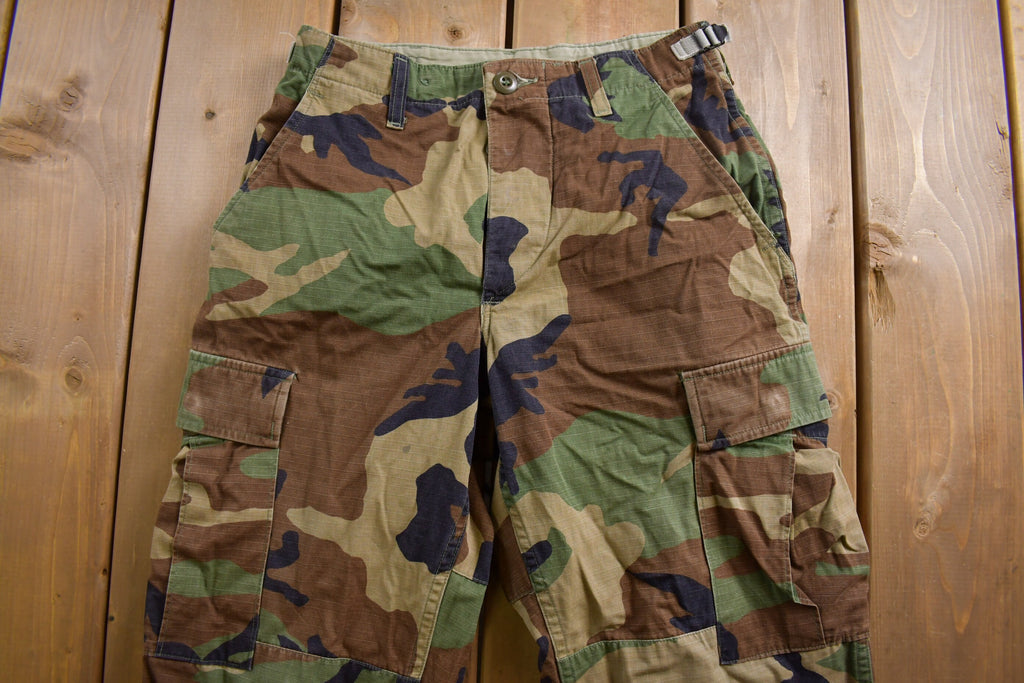 Vintage 2001 Military Woodland Camouflage Cargo Pocket Pants 26 x 29 /