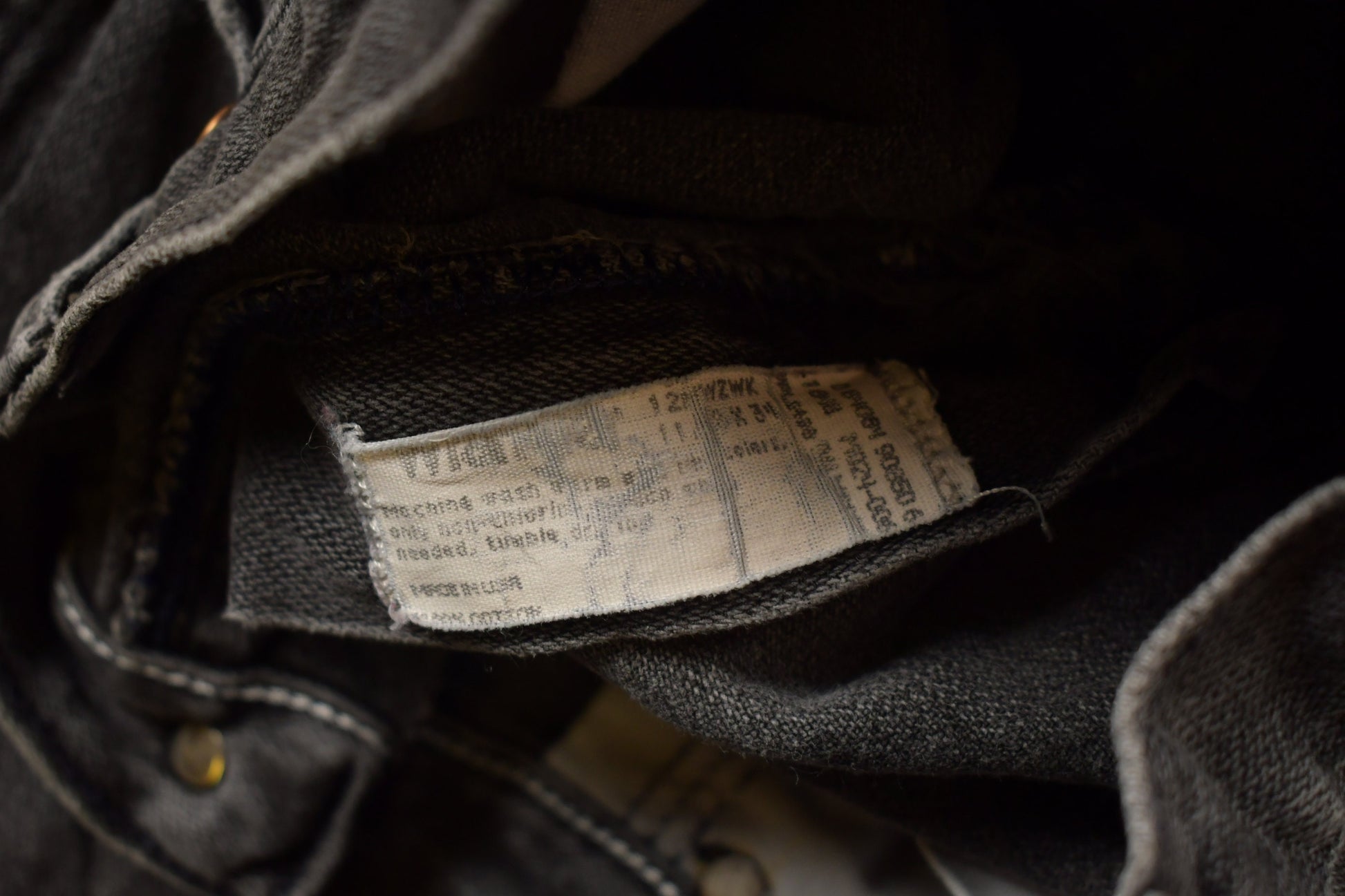 Vintage 1970s Wrangler Black Wash Denim Women's Jeans Size 28 x 31