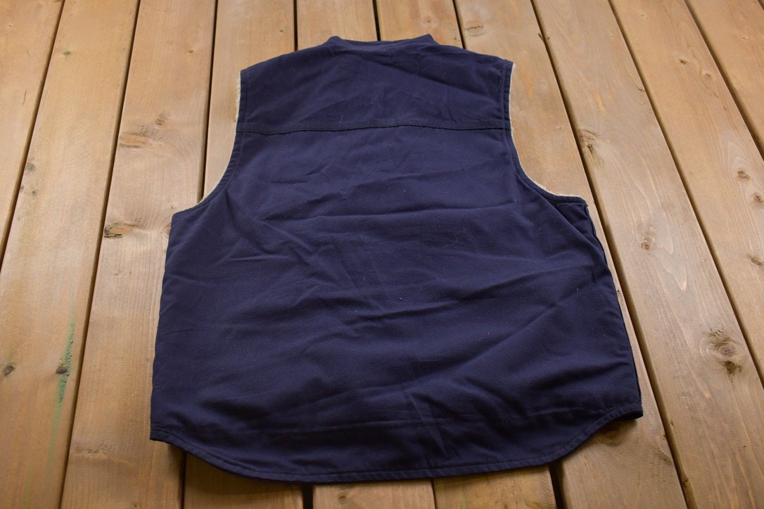 Vintage 1990s Carhartt Sherpa Lined Fire Resistant Embroiderd Work Vest