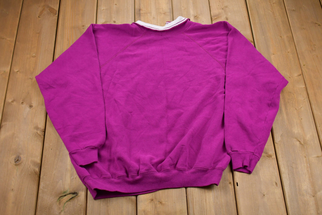 Vintage 1990s Morning Sun Floral Graphic Collared Sweatshirt