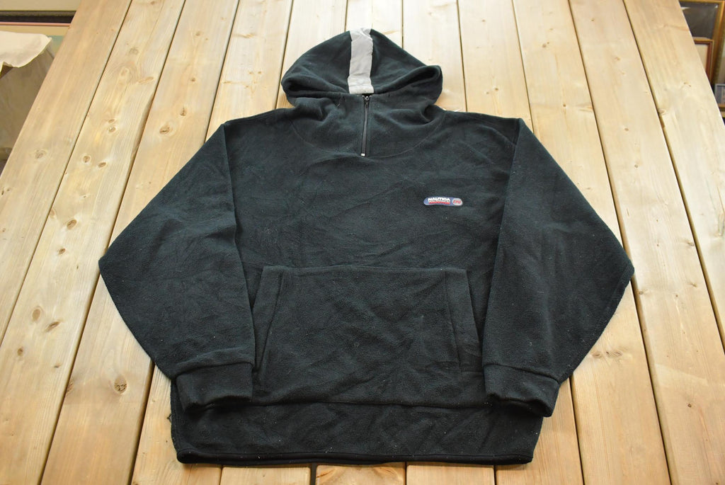 Vintage 1990s Nautica Competition EPG Fleece Hoodie Sweatshirt Mens / Sportswear / 90s Fleece Hoodie / Made In USA / Outdoorsman
