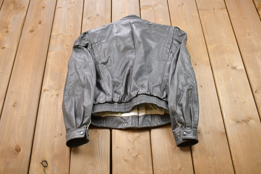 Vintage 1990s Grey Leather Jacket