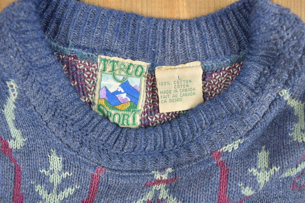 Vintage 1990s TT&CO Sport Knitted Crewneck Sweater