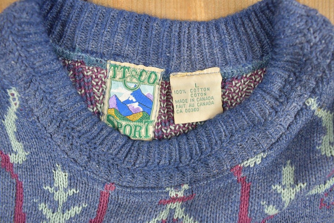 Vintage 1990s TT&CO Sport Knitted Crewneck Sweater