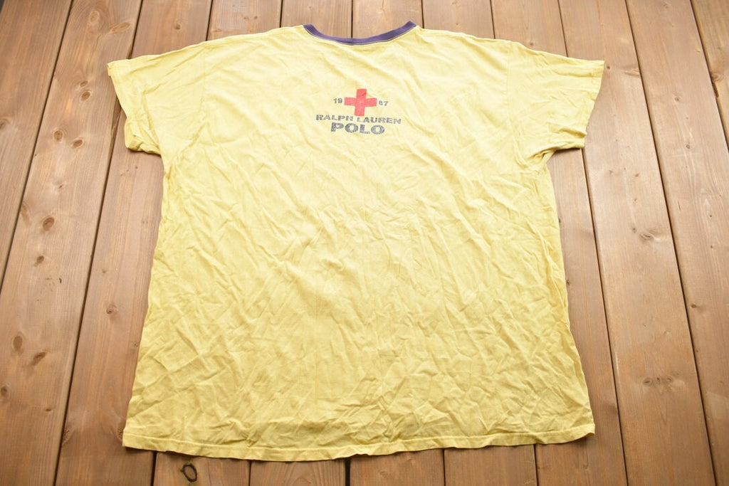 Vintage 1990s Ralph Lauren Polo Red Cross Graphic T-Shirt
