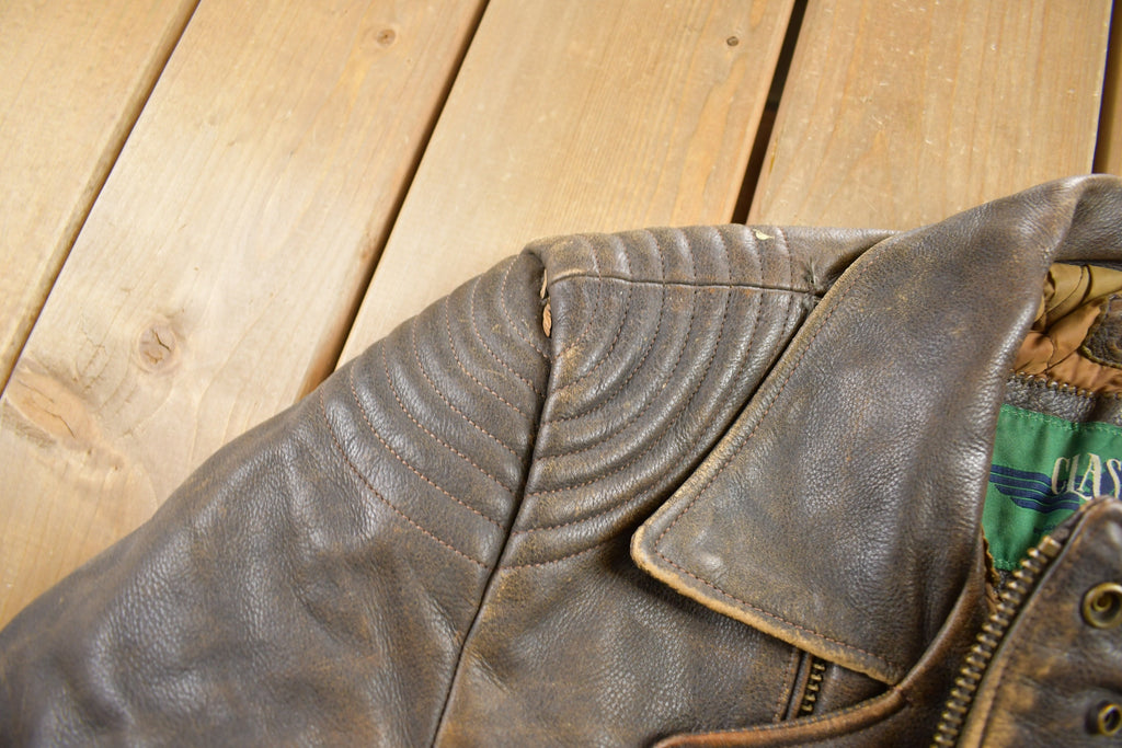 Vintage 1980s Classic Gear Leather Jacket