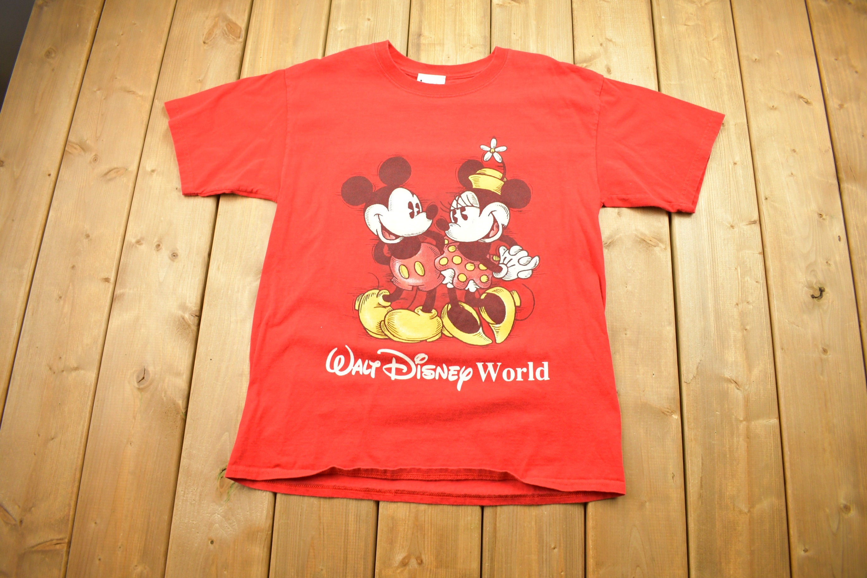 Vintage 1990s Walt Disney World Mickey & Minnie Mouse T Shirt