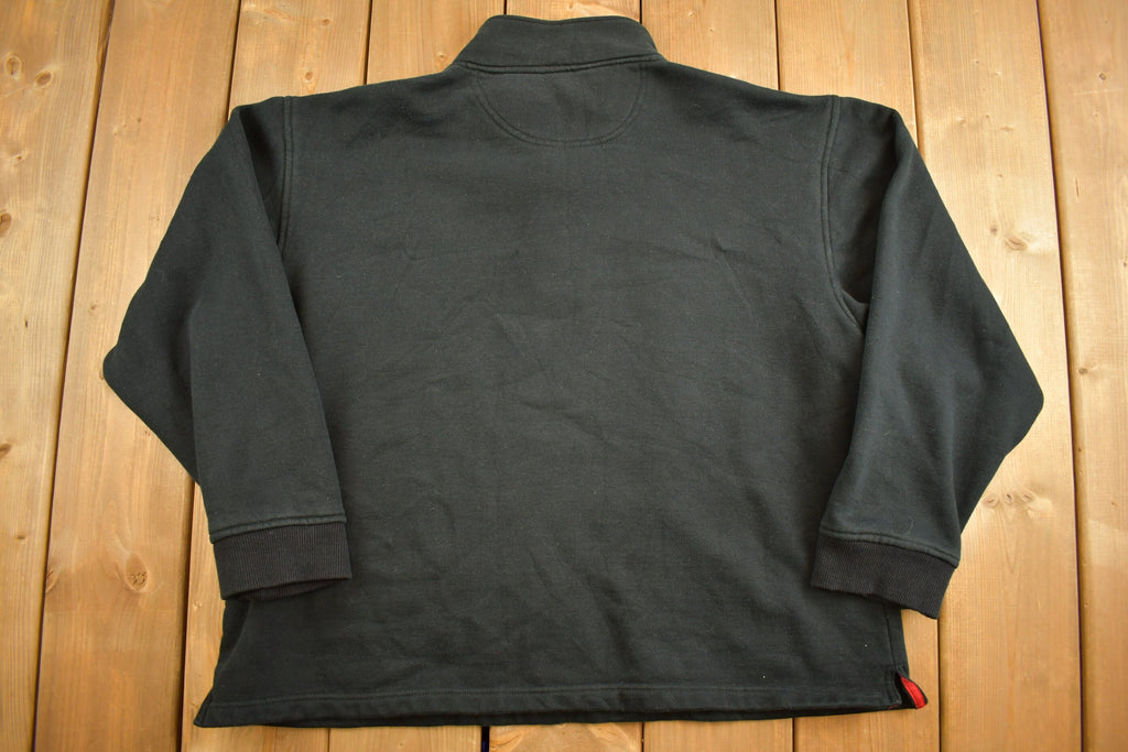 Vintage 1990s Blank Black Athletic Quarter Zip Sweatshirt