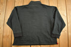 Vintage 1990s Blank Black Athletic Quarter Zip Sweatshirt