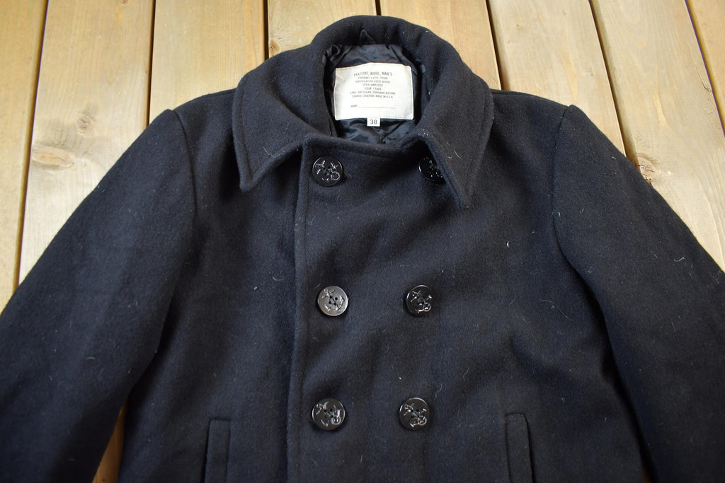 Vintage 1990s Navy Wool Pea Coat