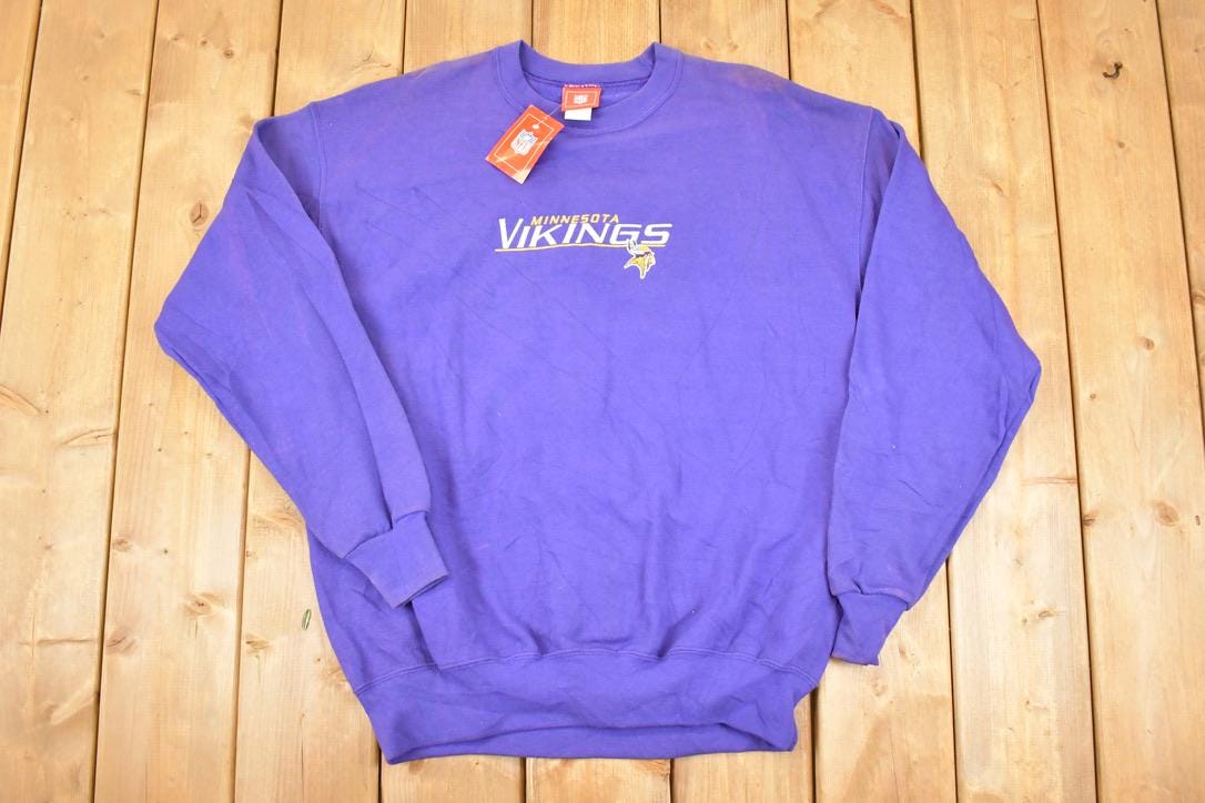 Vintage 1990s Deadstock Minnesota Vikings NFL Crewneck Sweatshirt Mens L