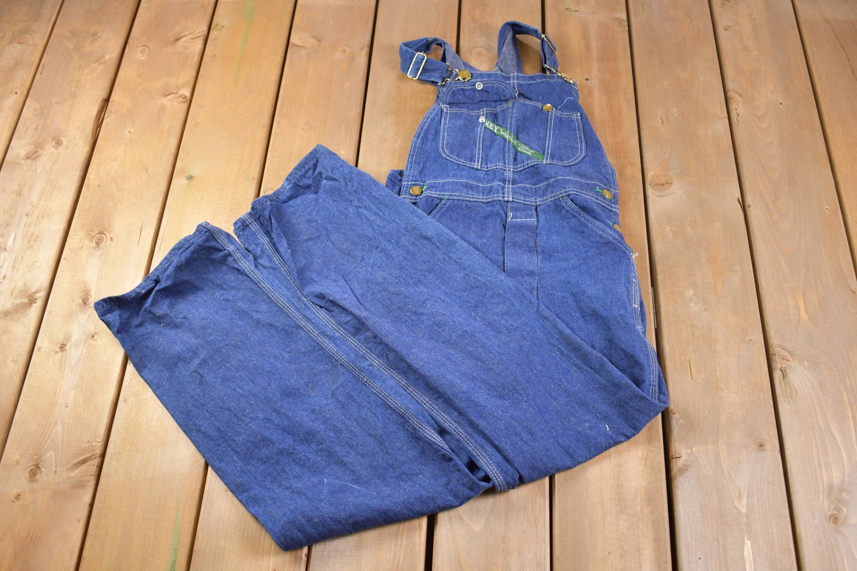 Vintage 1990s Key Denim Overalls Size 26 x 29.5