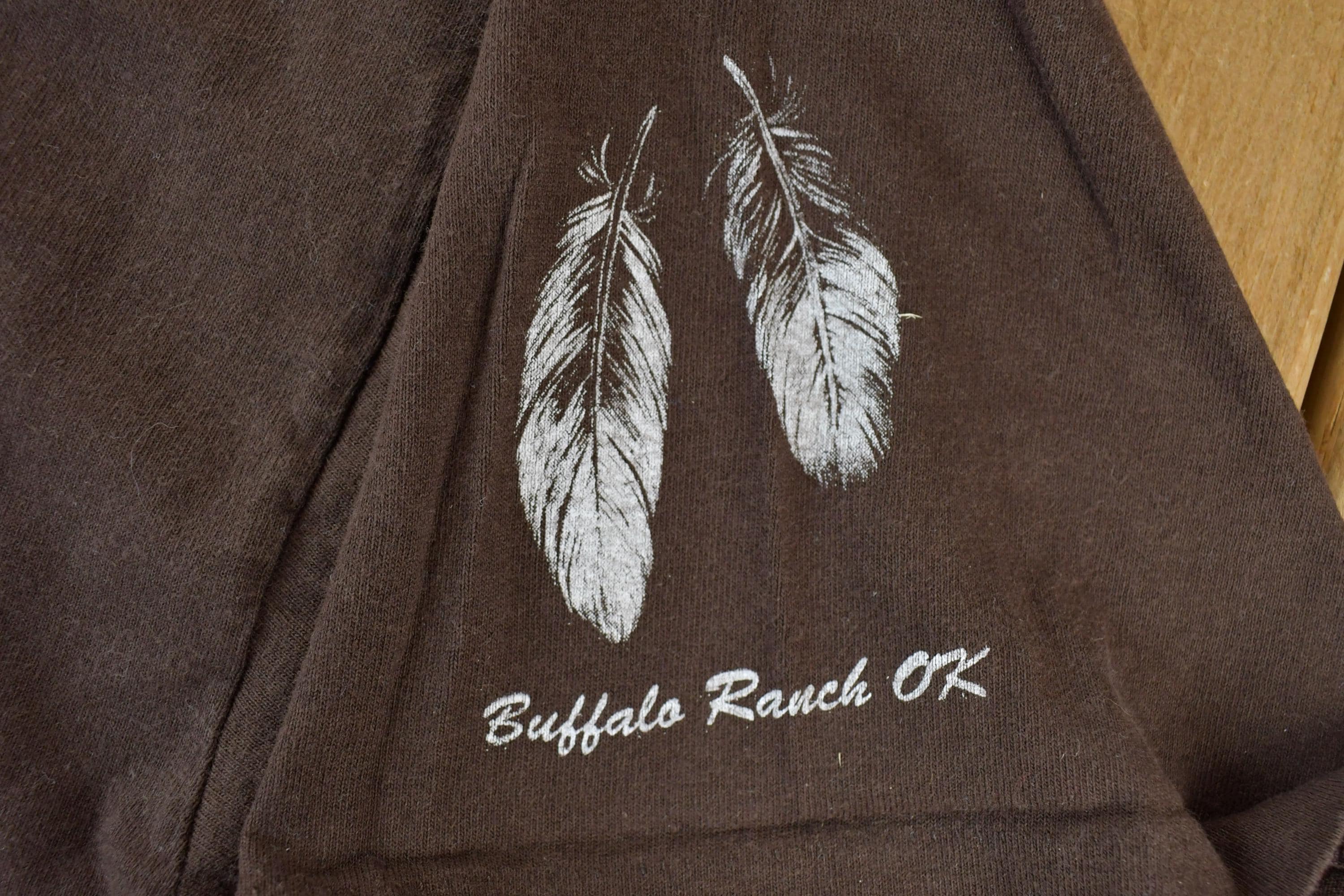 Vintage 1990s Buffalo Ranch Aztec Graphic T-Shirt