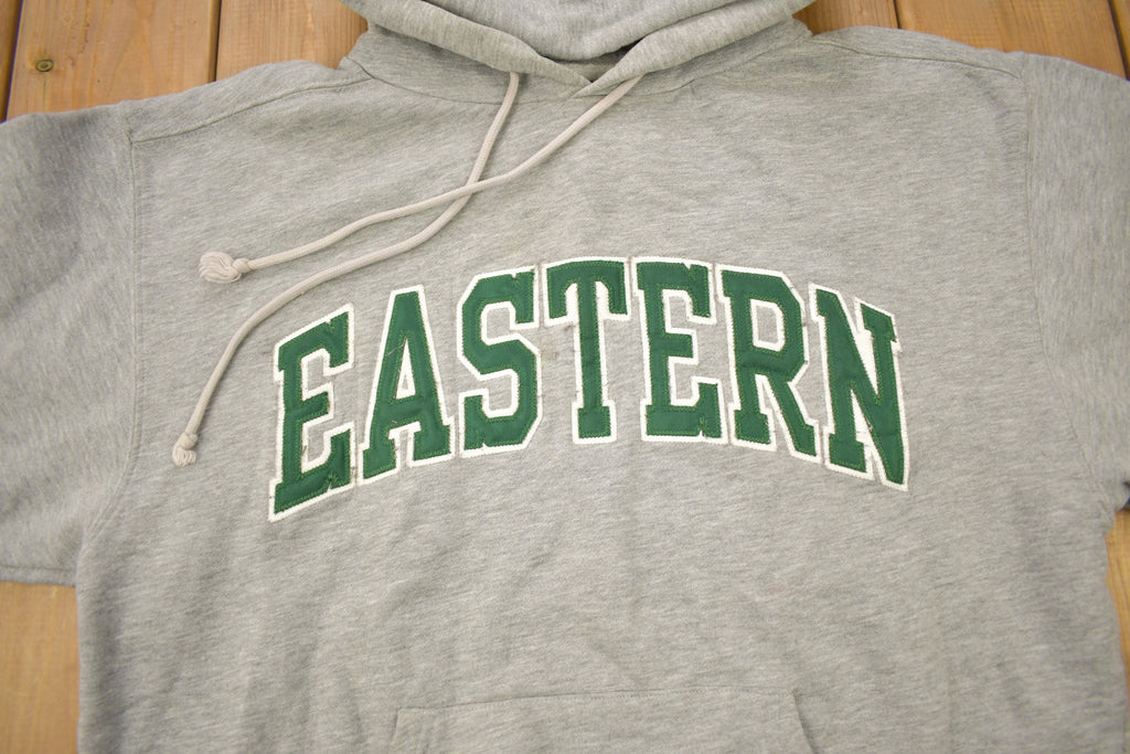Vintage 1990s Eastern University Collegiate Hoodie  Embroidered  Jansport Sweatshirt  Sportswear  Americana