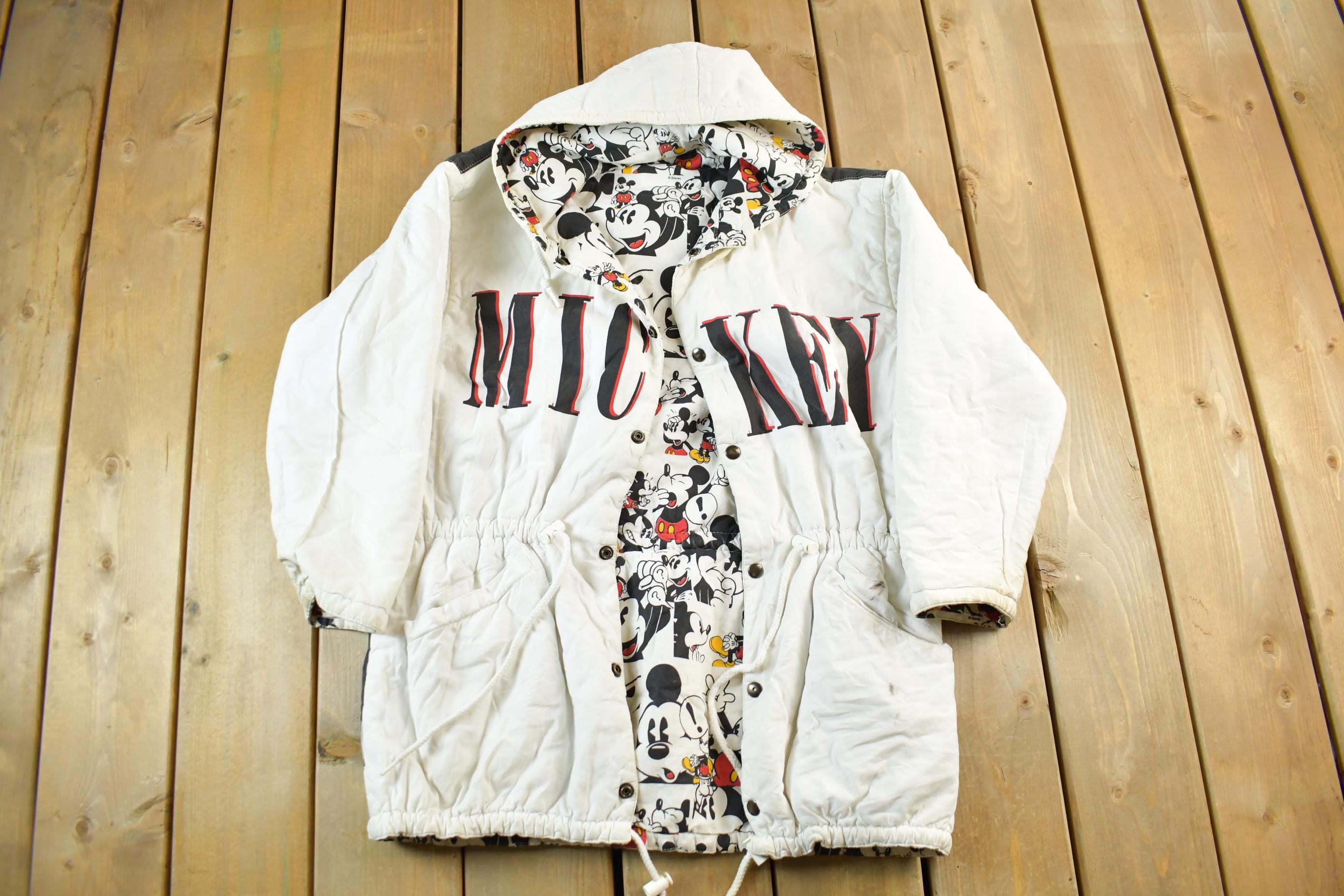 Vintage 1990s Disney Mickey Mouse All Over Print Reversible Jacket Youth XL  90s Cartoon  Streetwear