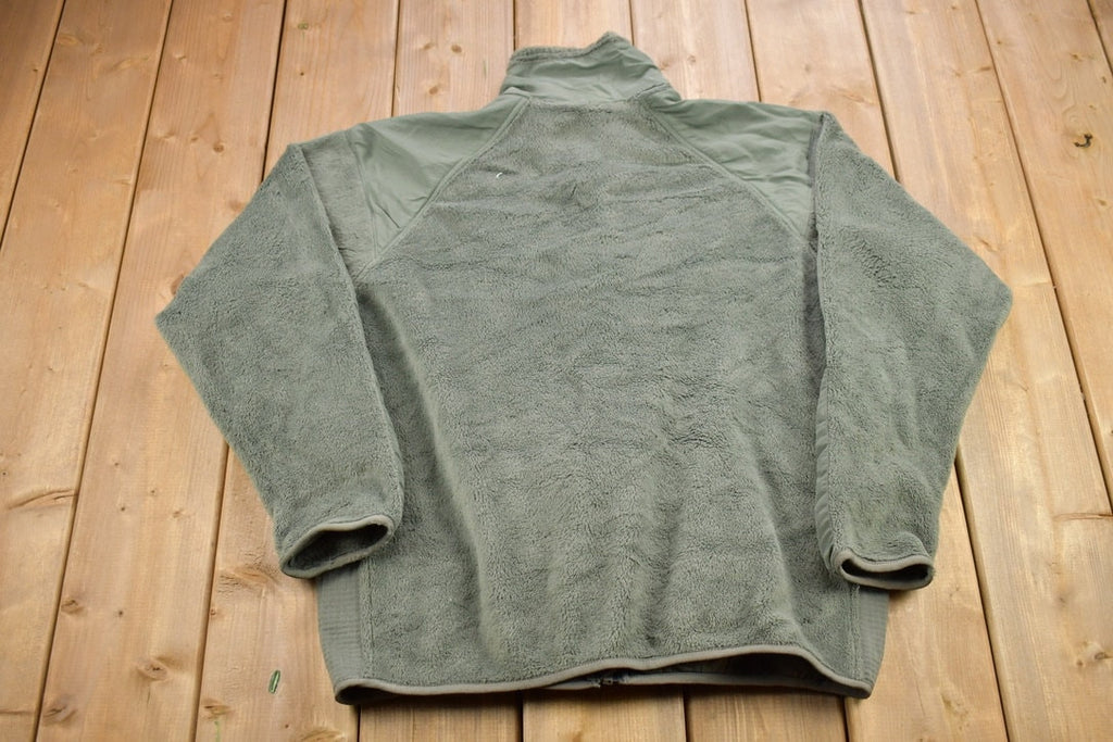 Vintage 1990s Official Army Issue Zip Up Fleece Sweater