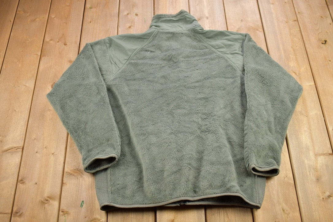 Vintage 1990s Official Army Issue Zip Up Fleece Sweater