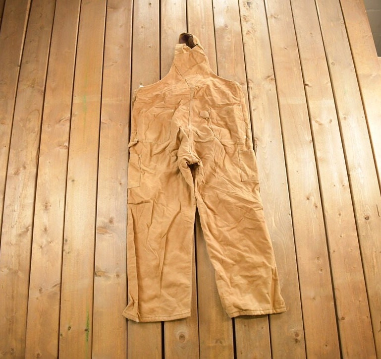 Vintage 1990s Carhartt Double Knee Canvas Overalls Size 42x30