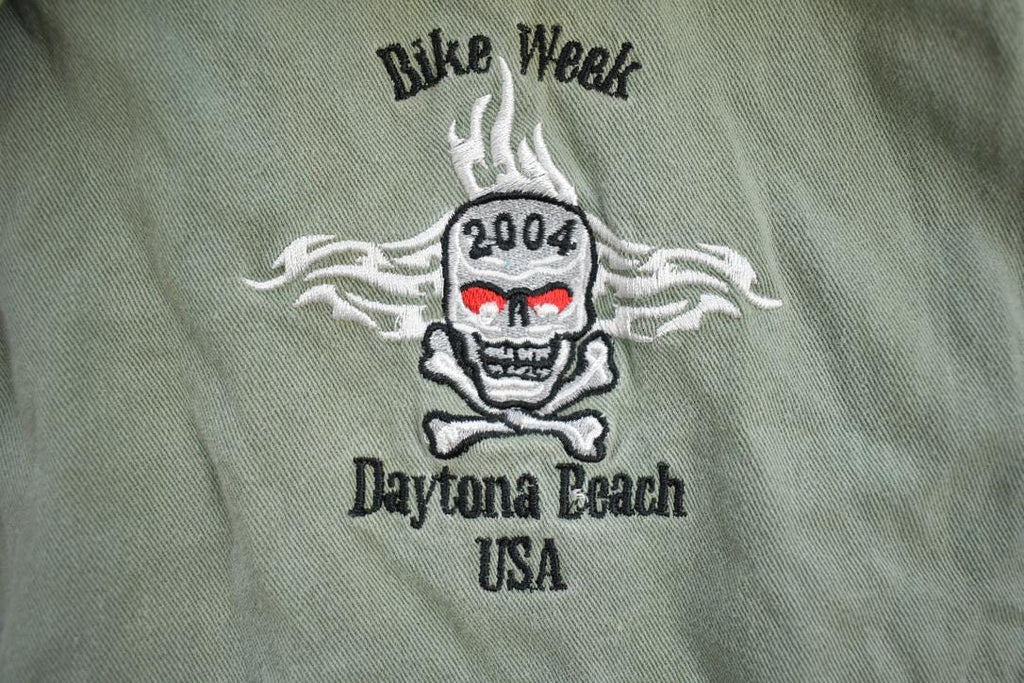 Vintage 2004 Bike Week Daytona Beach USA Muscle Button Up Shirt