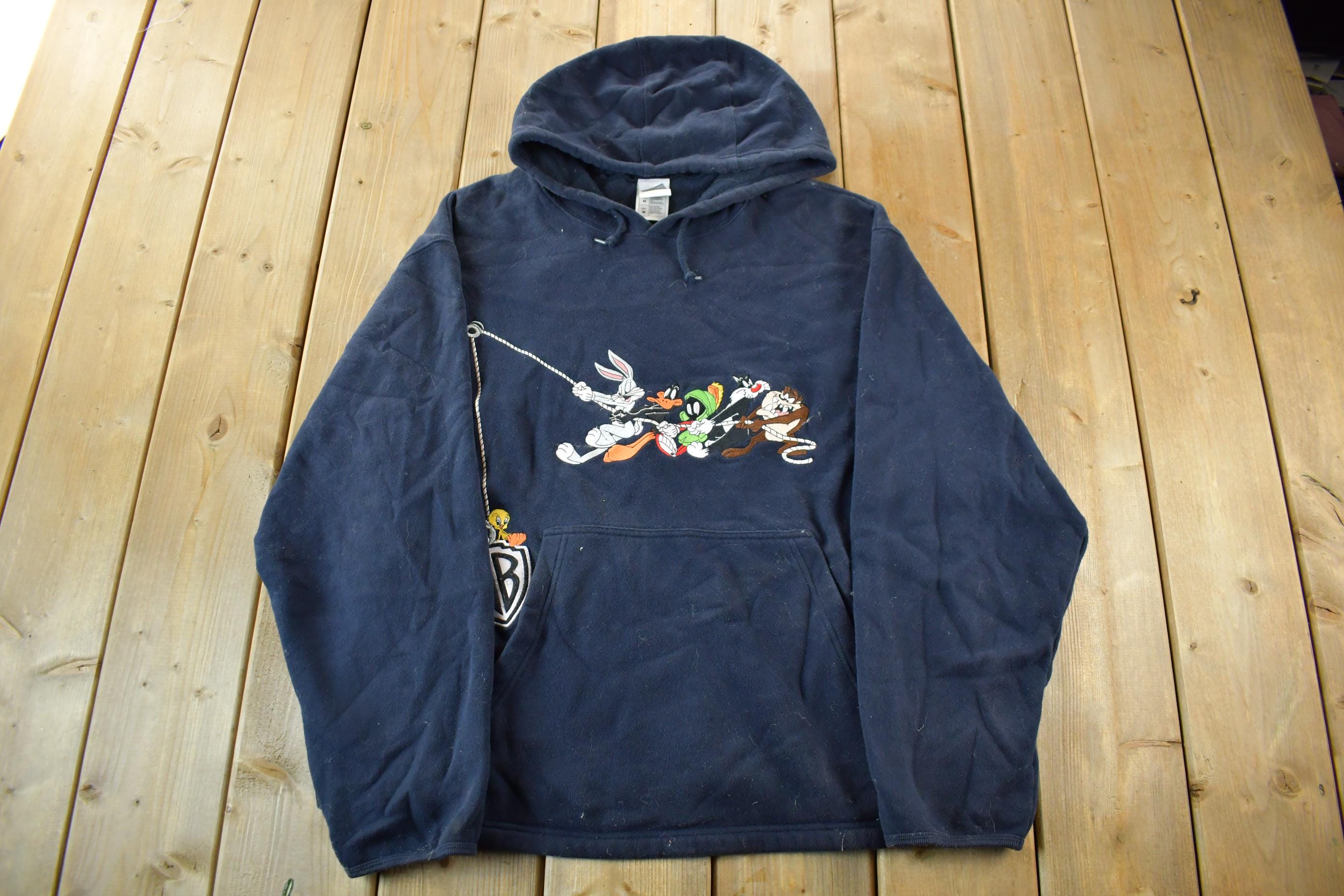 Vintage 1990s Looney Tunes Embroidered Hoodie