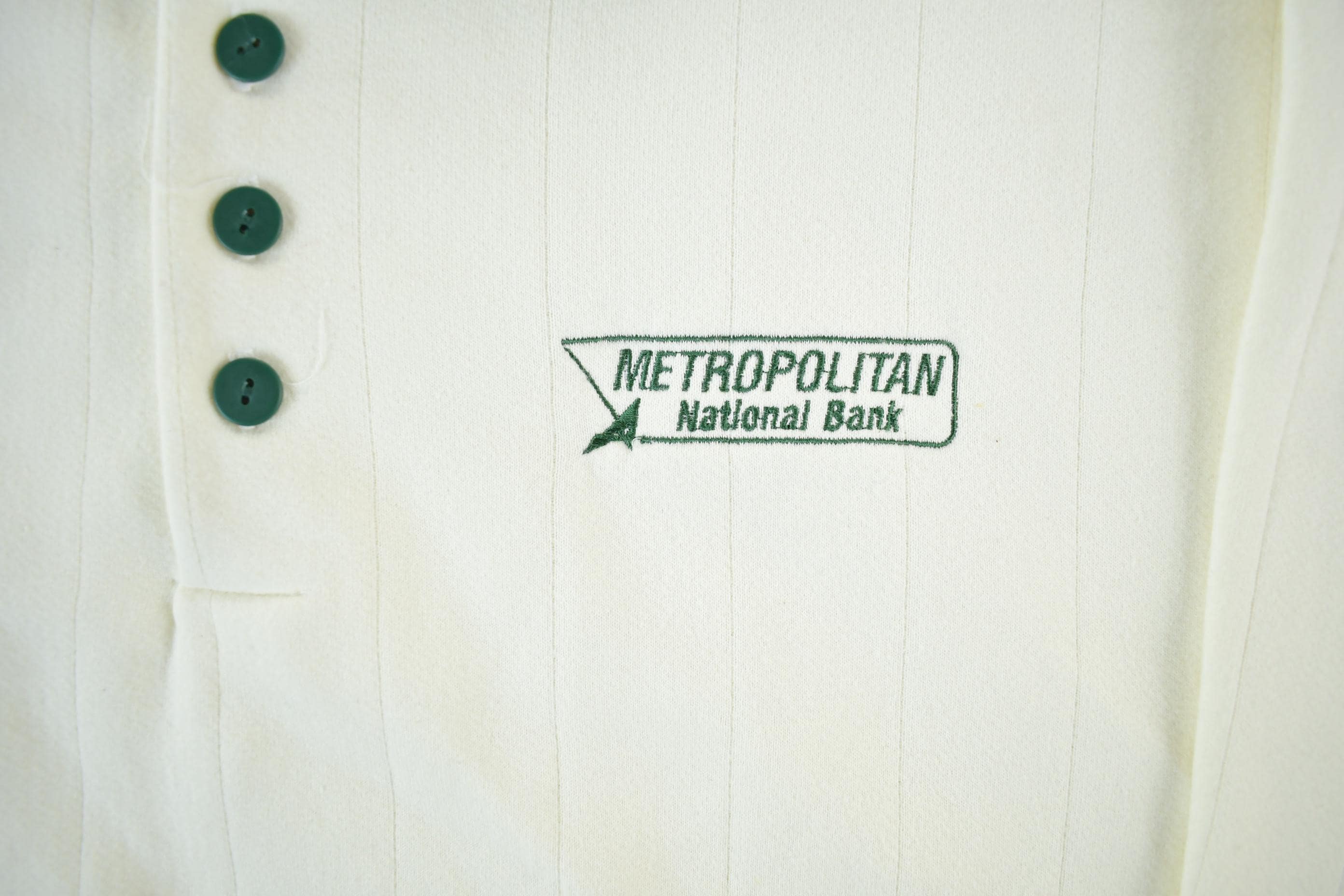 Vintage 1990s Metropolitan National Bank Collared Sweatshirt Men's XL