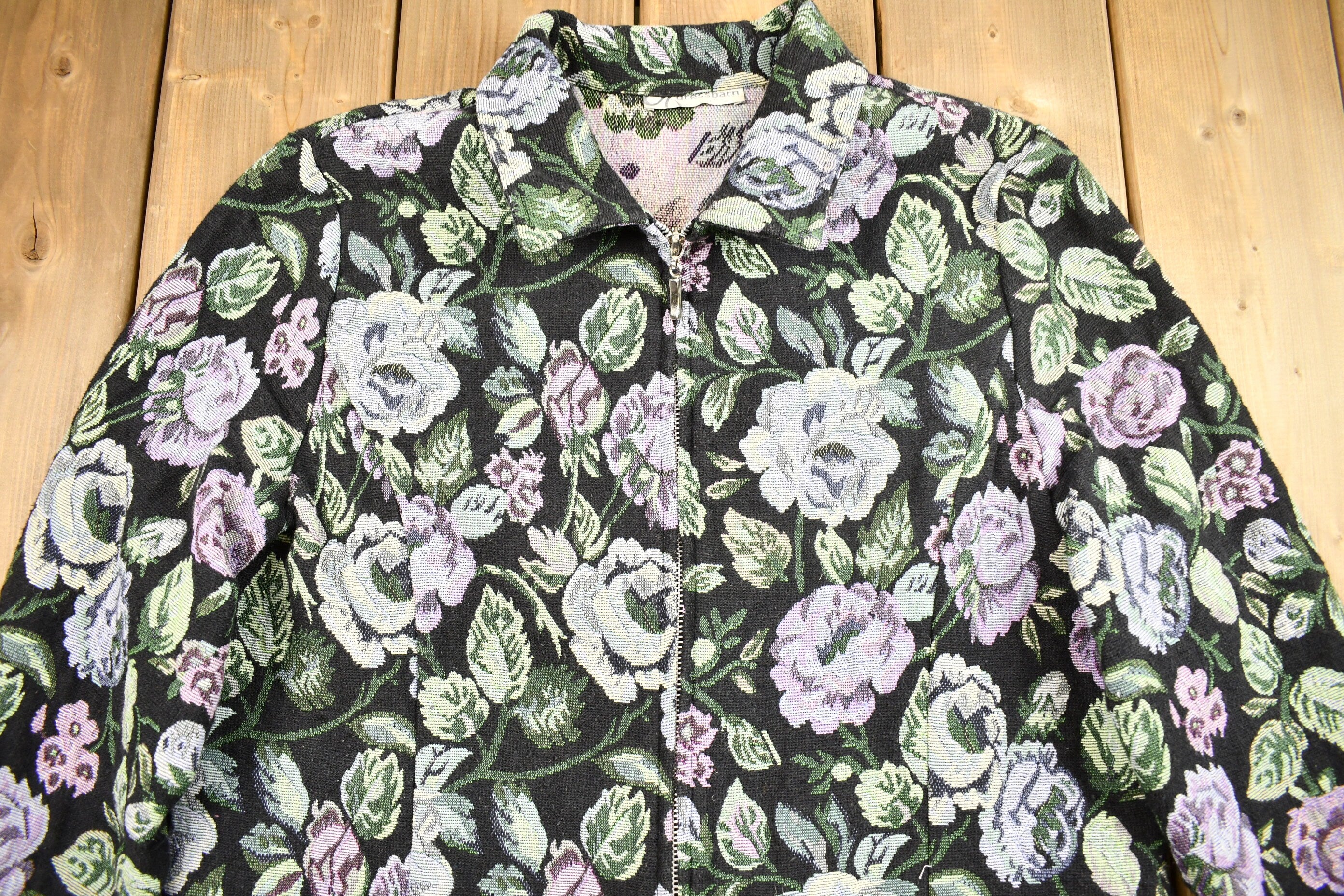 Vintage 1990s All Over Paisley Patchwork Zip Up Sweater