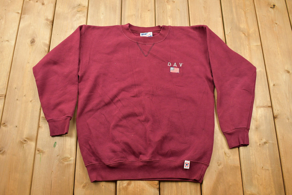 Vintage 1990s Disabled Veterans Crewneck  Vintage Military Sweatshirt  F Pullover Sweatshirt  Converse Sweater  Dav Sweater