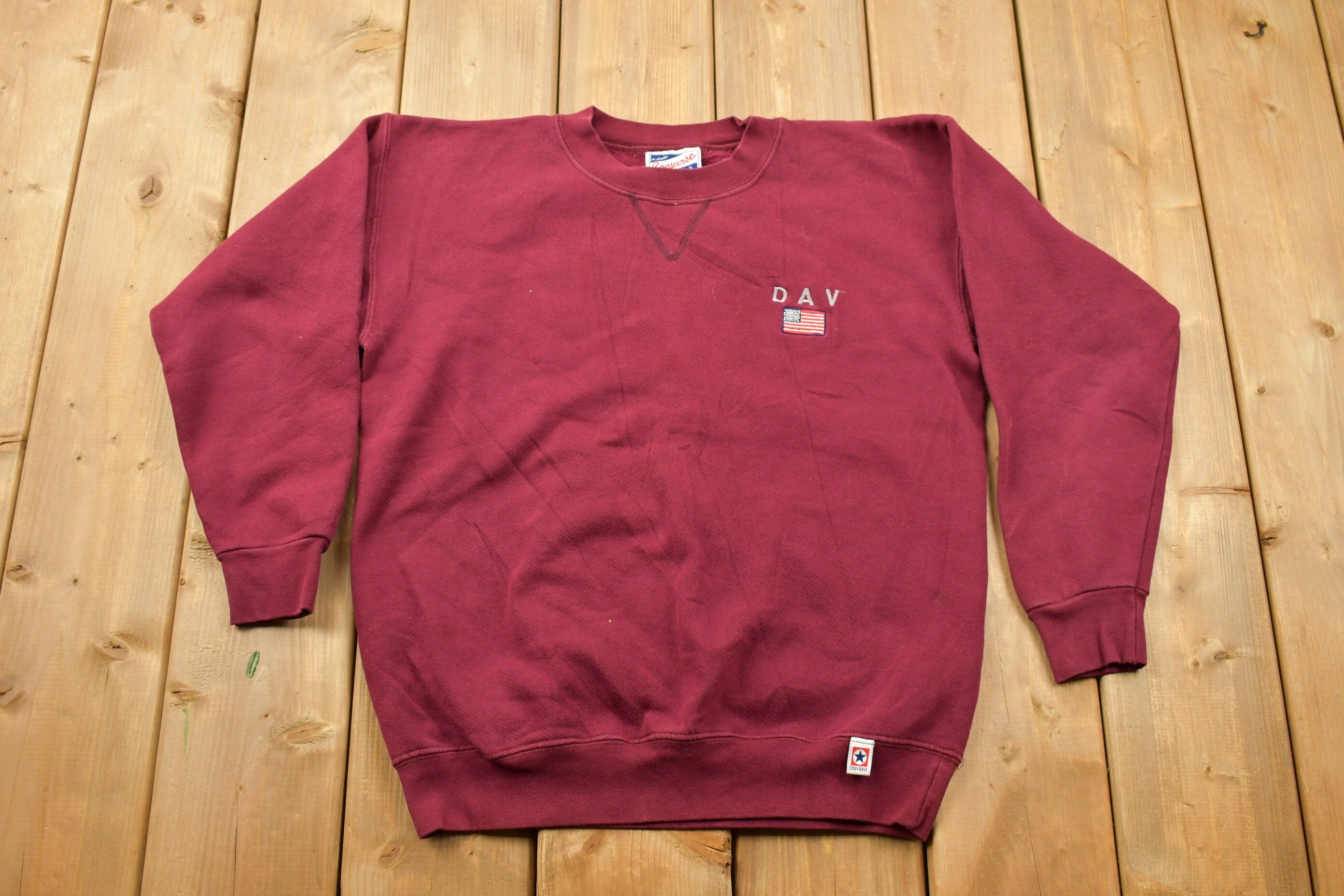 Vintage 1990s Disabled Veterans Crewneck  Vintage Military Sweatshirt  F Pullover Sweatshirt  Converse Sweater  Dav Sweater