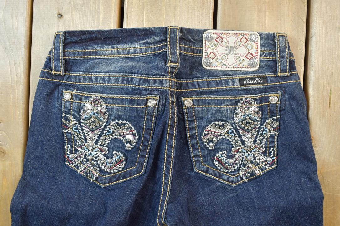 Vintage Y2K Miss Me Bedazzled Low Rise Jeans Size 26x31