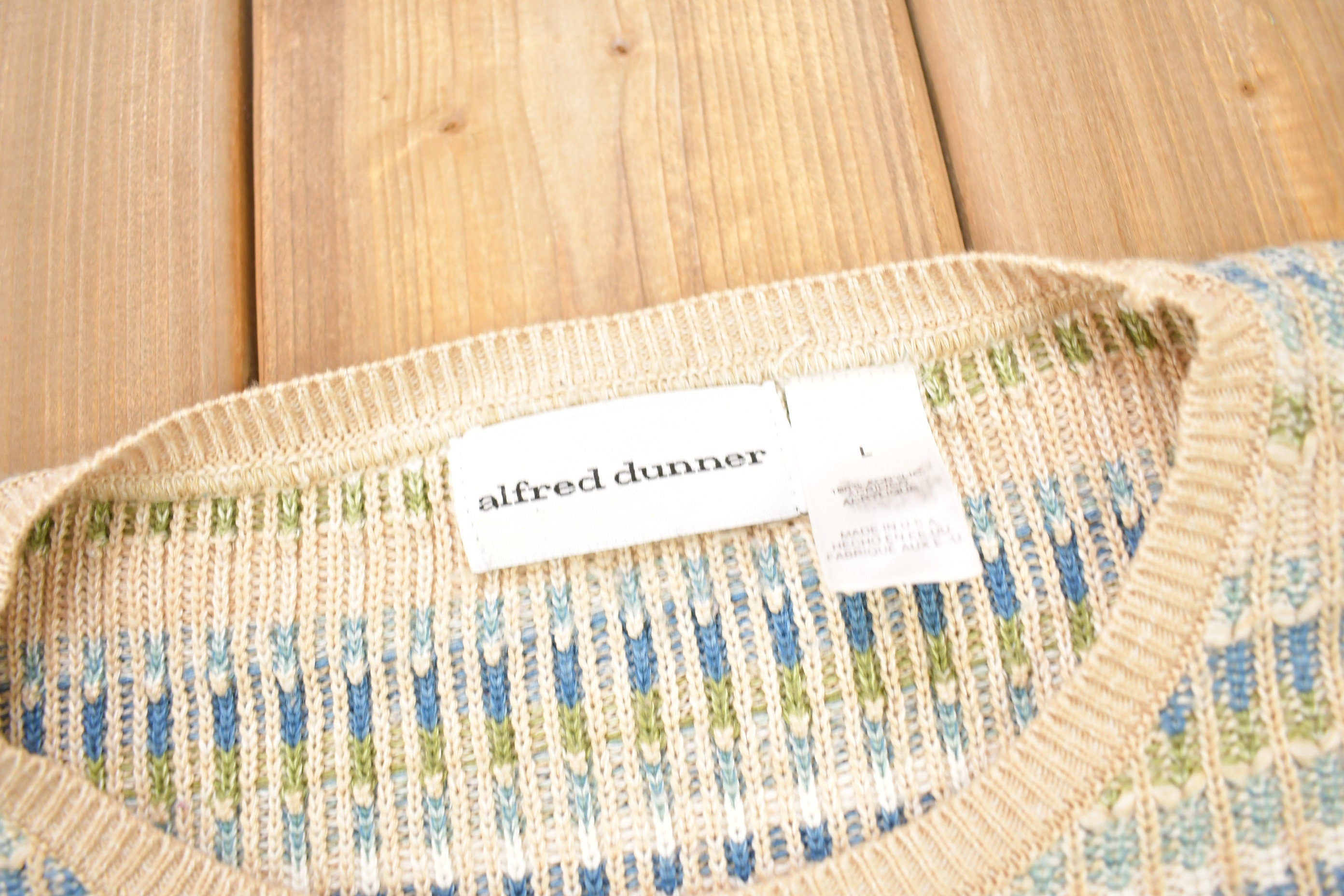 Vintage 1990s Alfred Dunner Striped Knitted Crewneck Sweater
