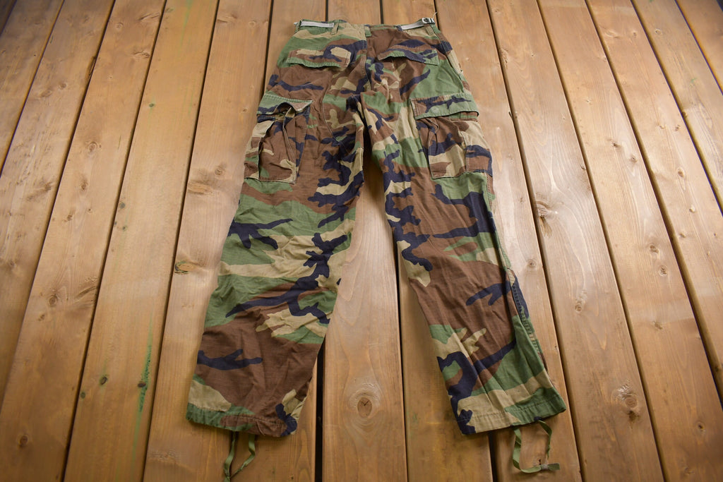 Vintage 2001 Military Woodland Camouflage Cargo Pocket Pants 26 x 29 /