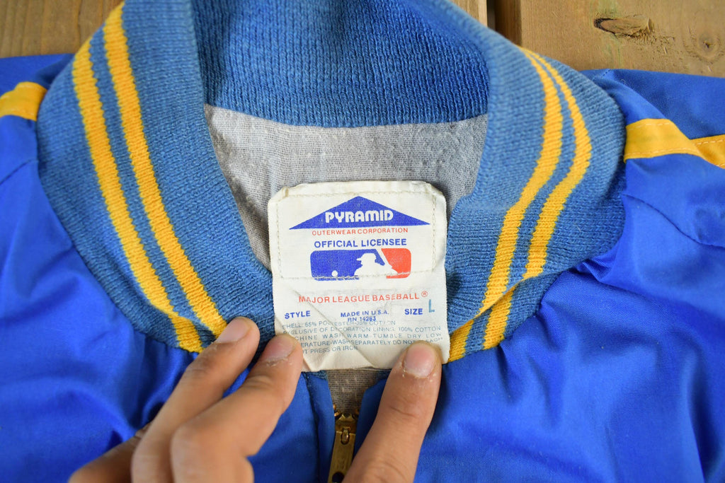Vintage 1980s Milwaukee Brewers MLB Pyramid Windbreaker Jacket Men's Large