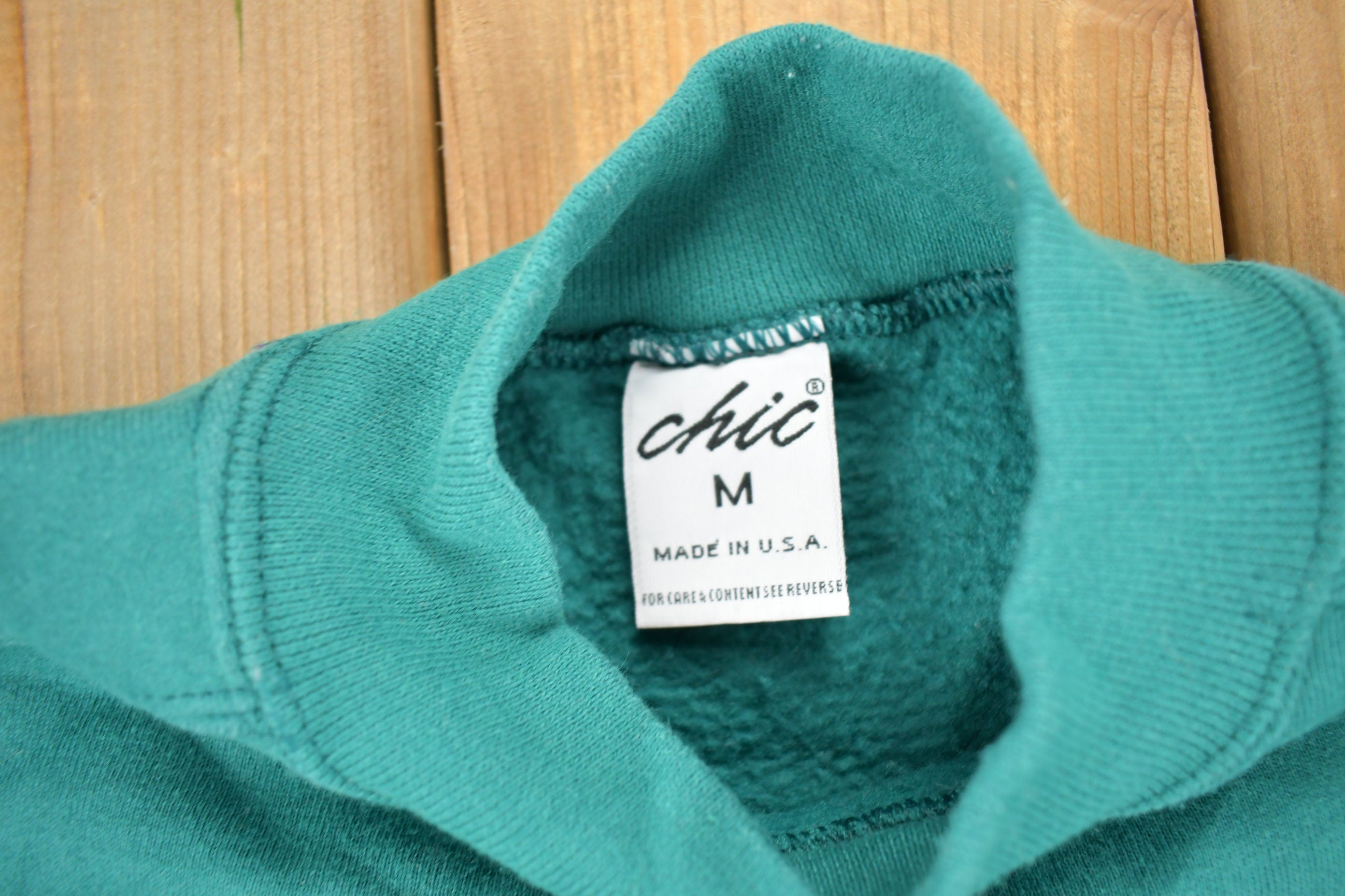 Vintage 1990s Chic Blank Mock Neck Woman's Sweatshirt