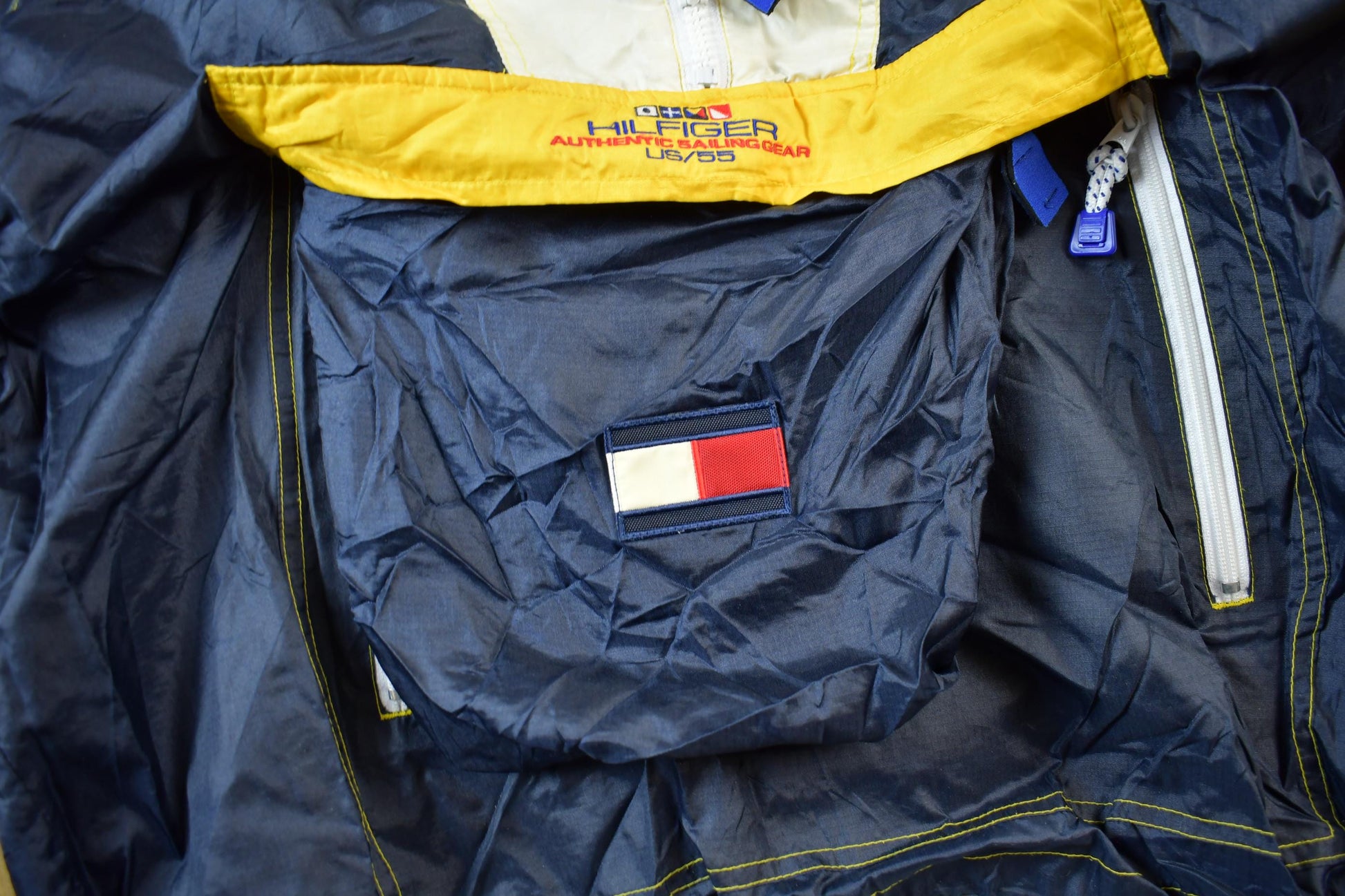 Vintage 1990s Tommy Hilfiger Sailing Gear Packable Windbreaker Jacket