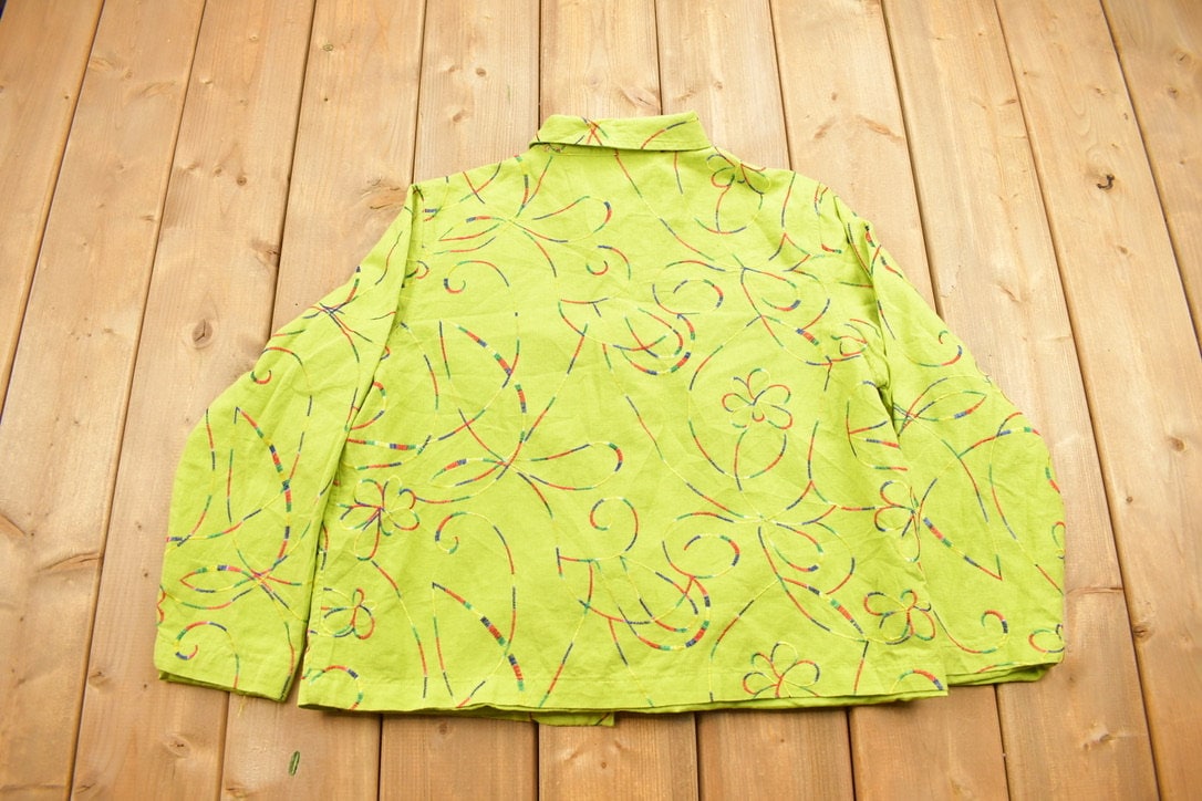 Vintage 1990s Studio Works Abstract Pattern Button Up Jacket
